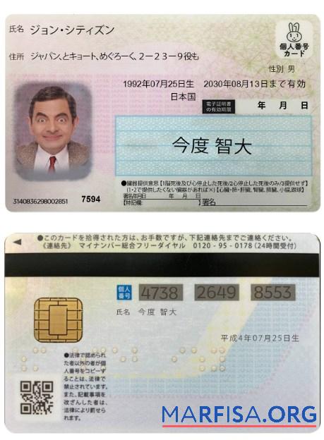 Realistic Japanese ID Card download for verification